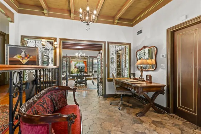 a living room with furniture