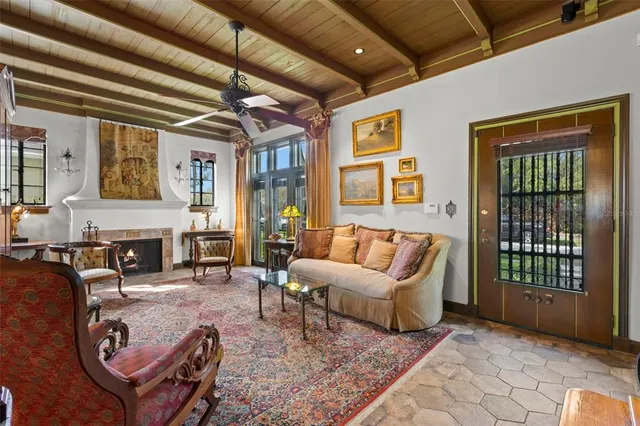 a living room with furniture