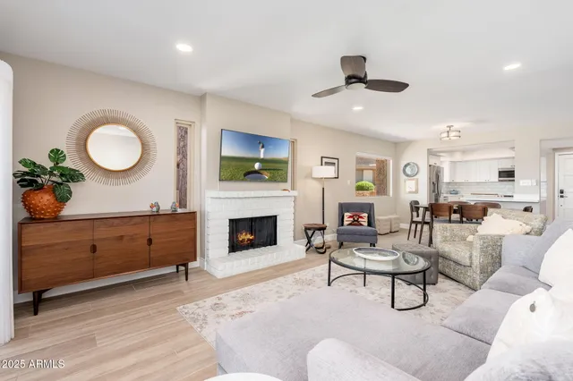 a kitchen with a stove and a microwave