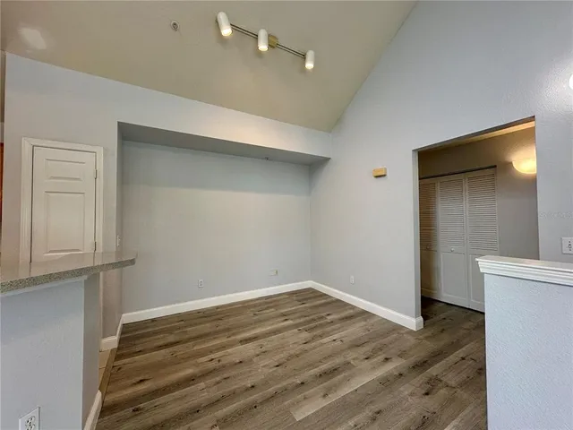 a view of kitchen and a window