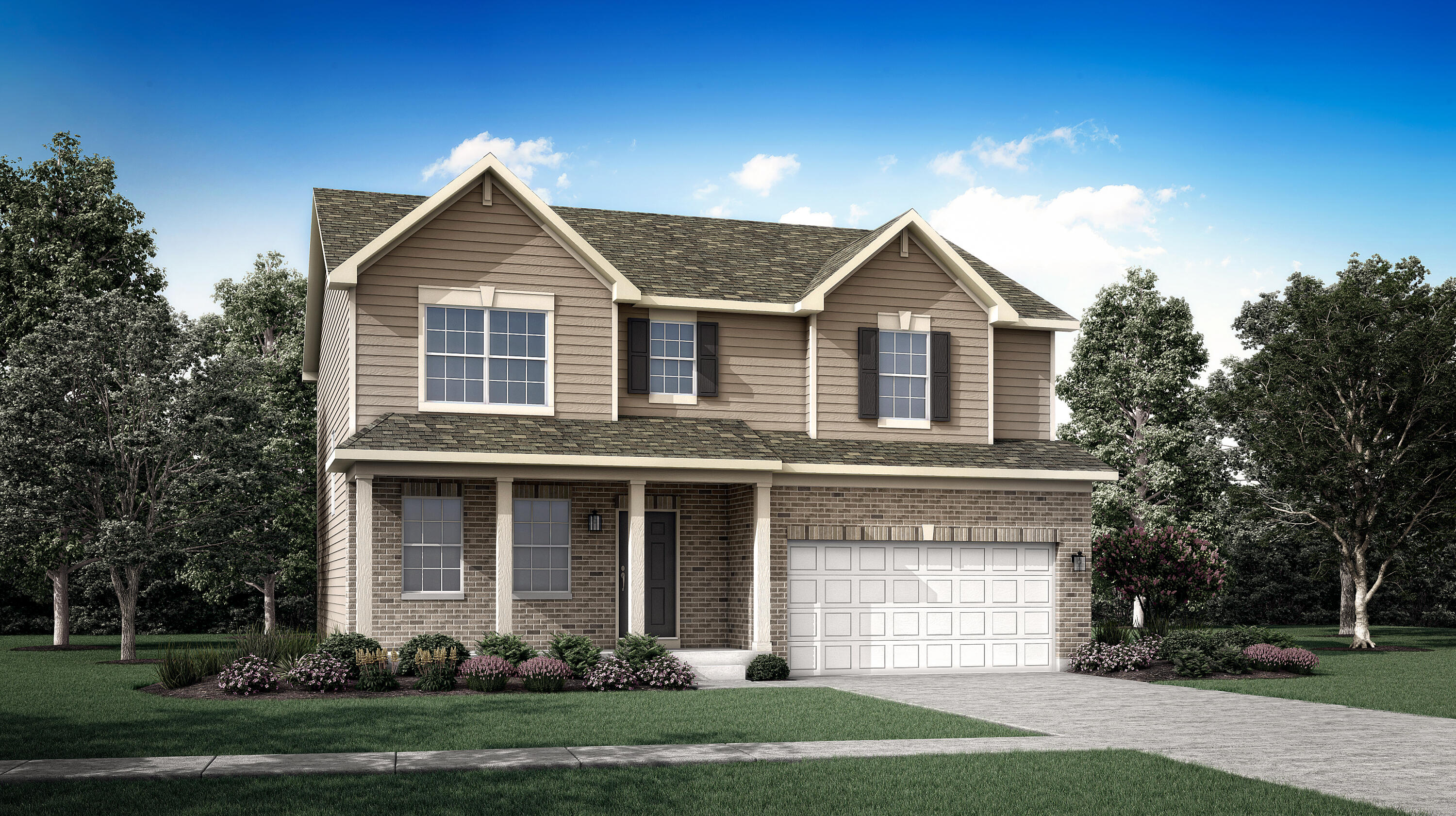 11034 Green Place Winfield, IN 46307 - Photo 42 of 42 a front view of a house with a yard and garage