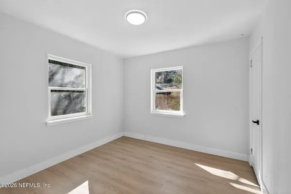 an empty room with a window