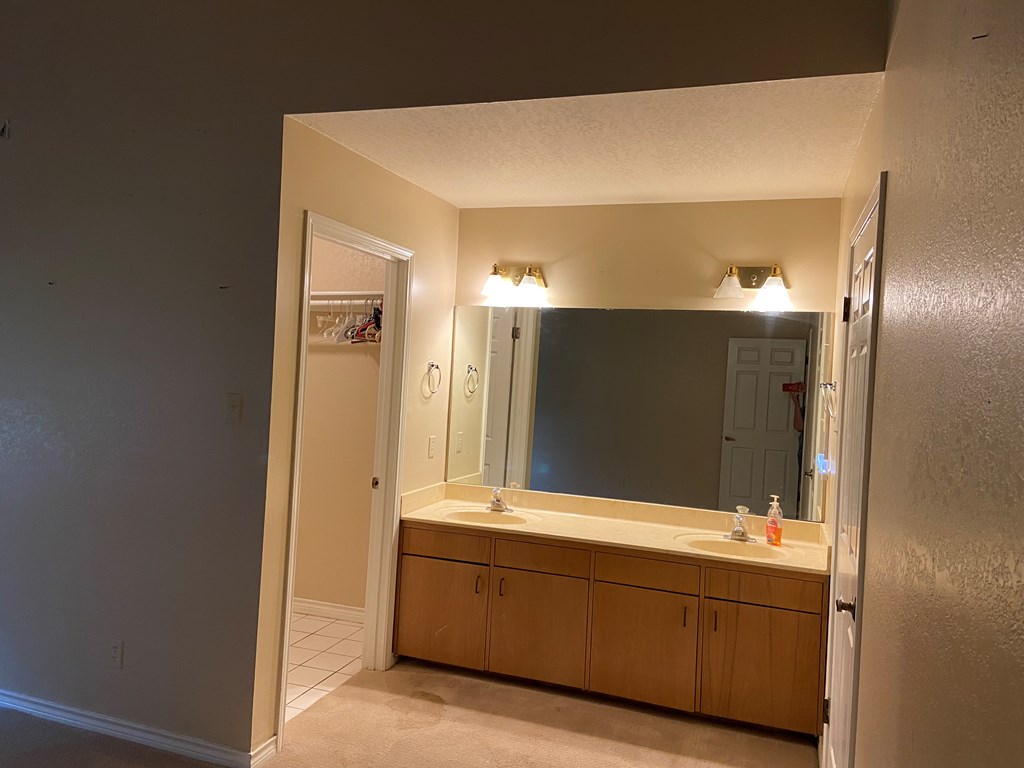 802 Lois Street Kerrville, TX 78028 - Photo 11 of 25 a bathroom with a bathtub and a double vanity sink