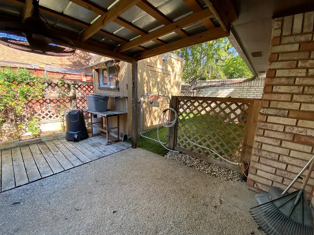 a view of porch with seating space