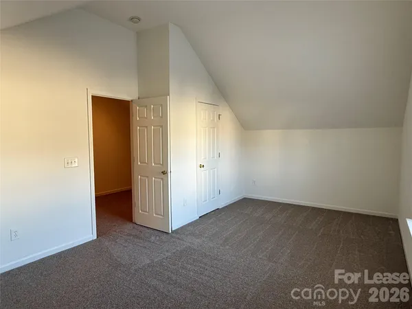 an empty room with closet