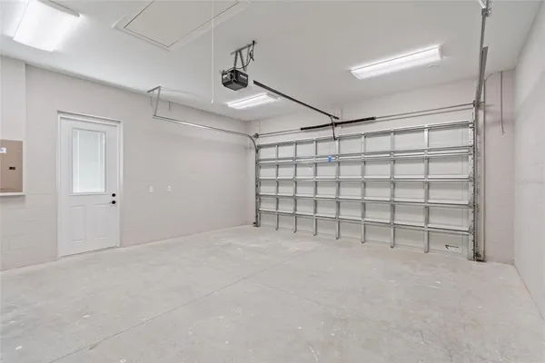 a view of an empty garage