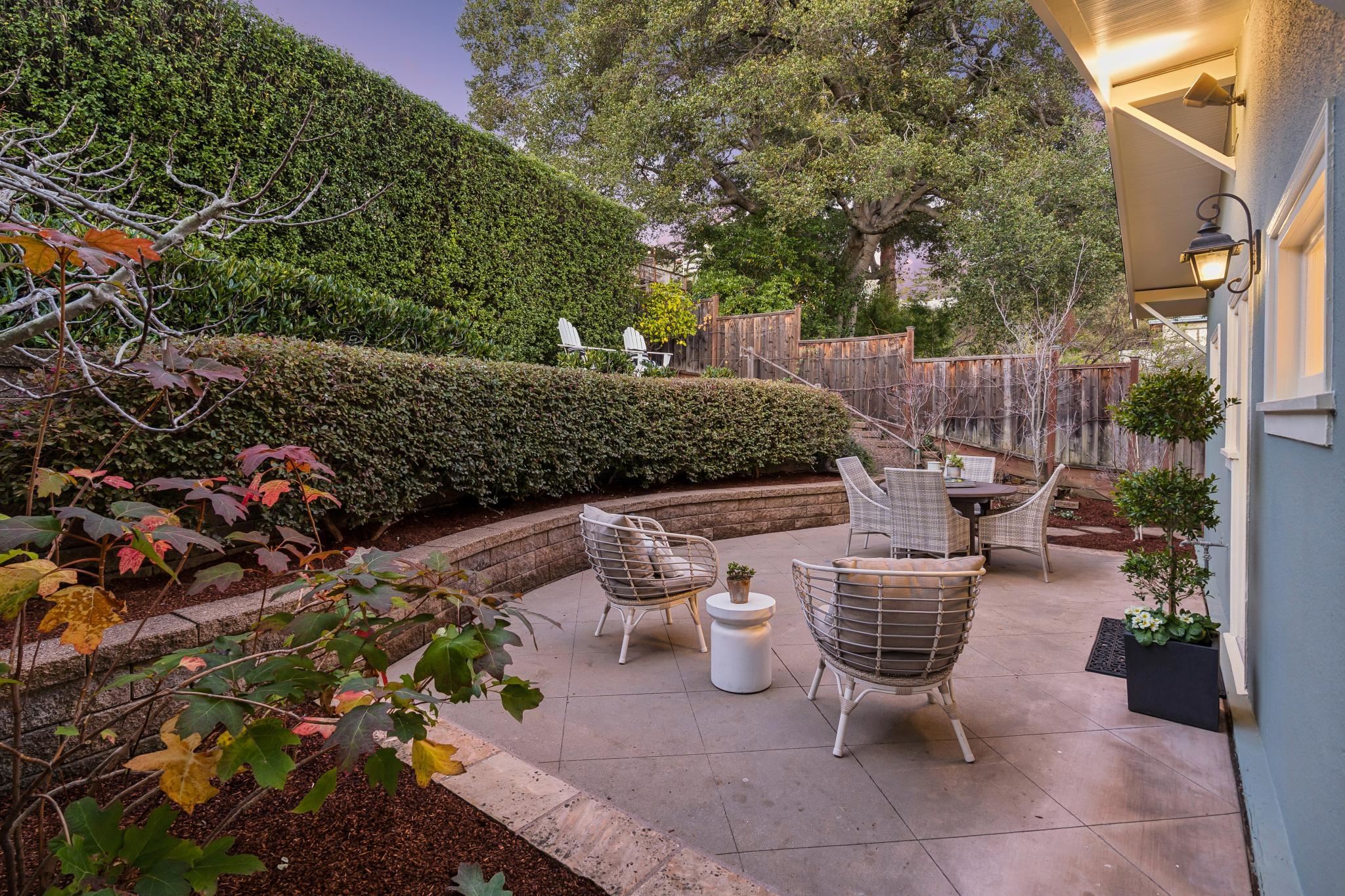 1117 Ranleigh Way Piedmont, CA 94610 - Photo 39 of 45 a view of a patio with table and chairs and potted plants