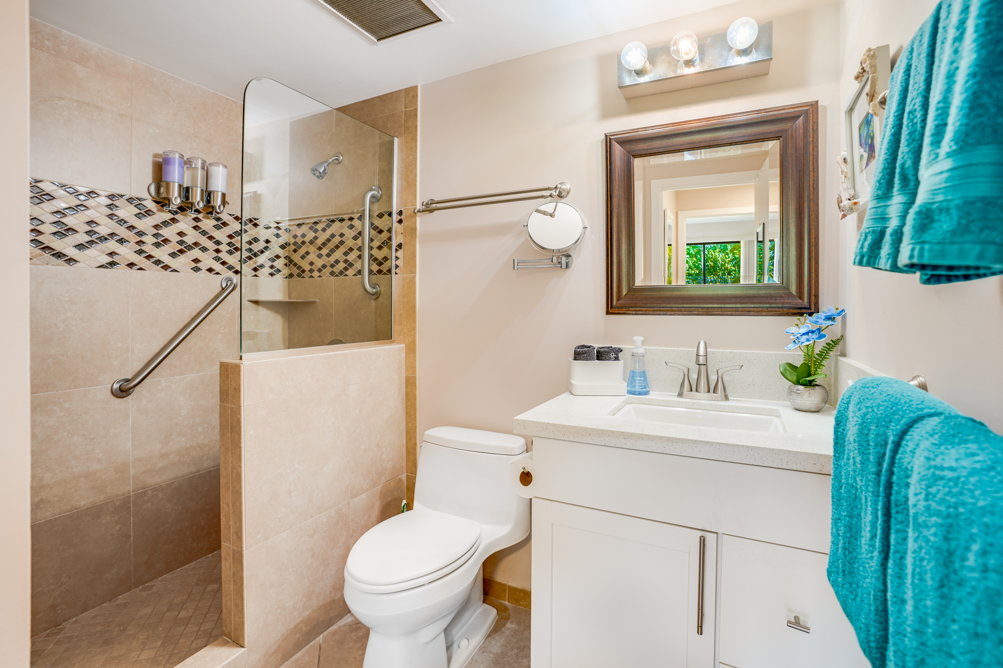 4330 Kauai Beach Drive, Unit E13 Lihue, HI 96766 - Photo 13 of 30 a bathroom with a sink toilet and mirror