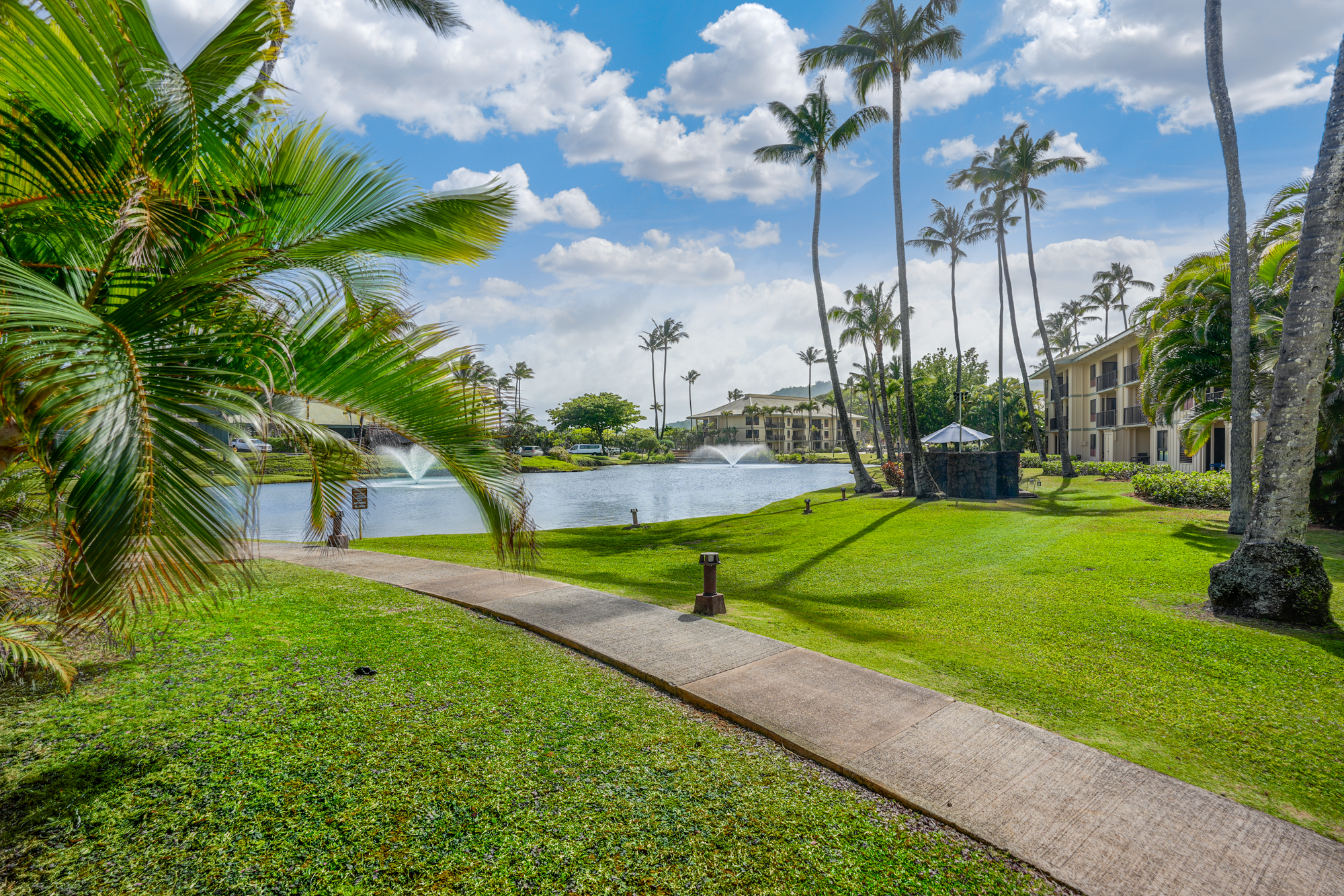 4330 Kauai Beach Drive, Unit E13 Lihue, HI 96766 - Photo 26 of 30 a view of backyard with swimming pool and outdoor seating