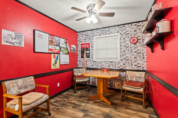 a room with musical instruments