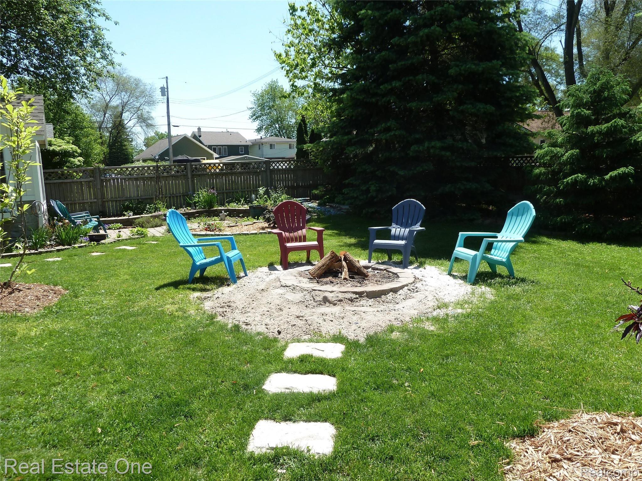 1775 Medler Road Commerce Township, MI 48382 - Photo 19 of 36 Fire pit with sand and a stone walkway