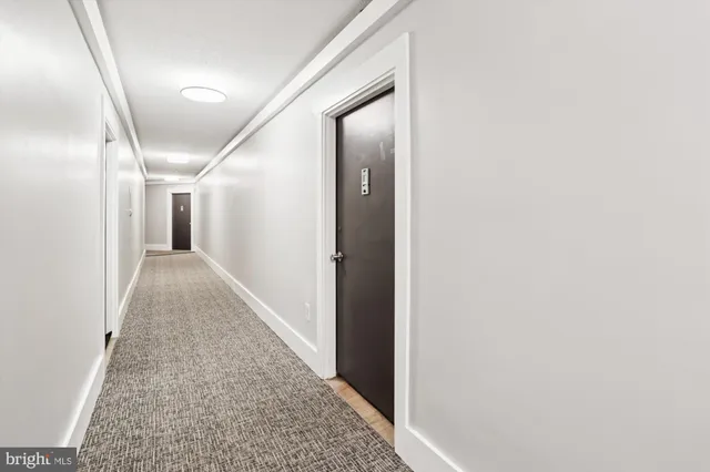 a view of room with racks