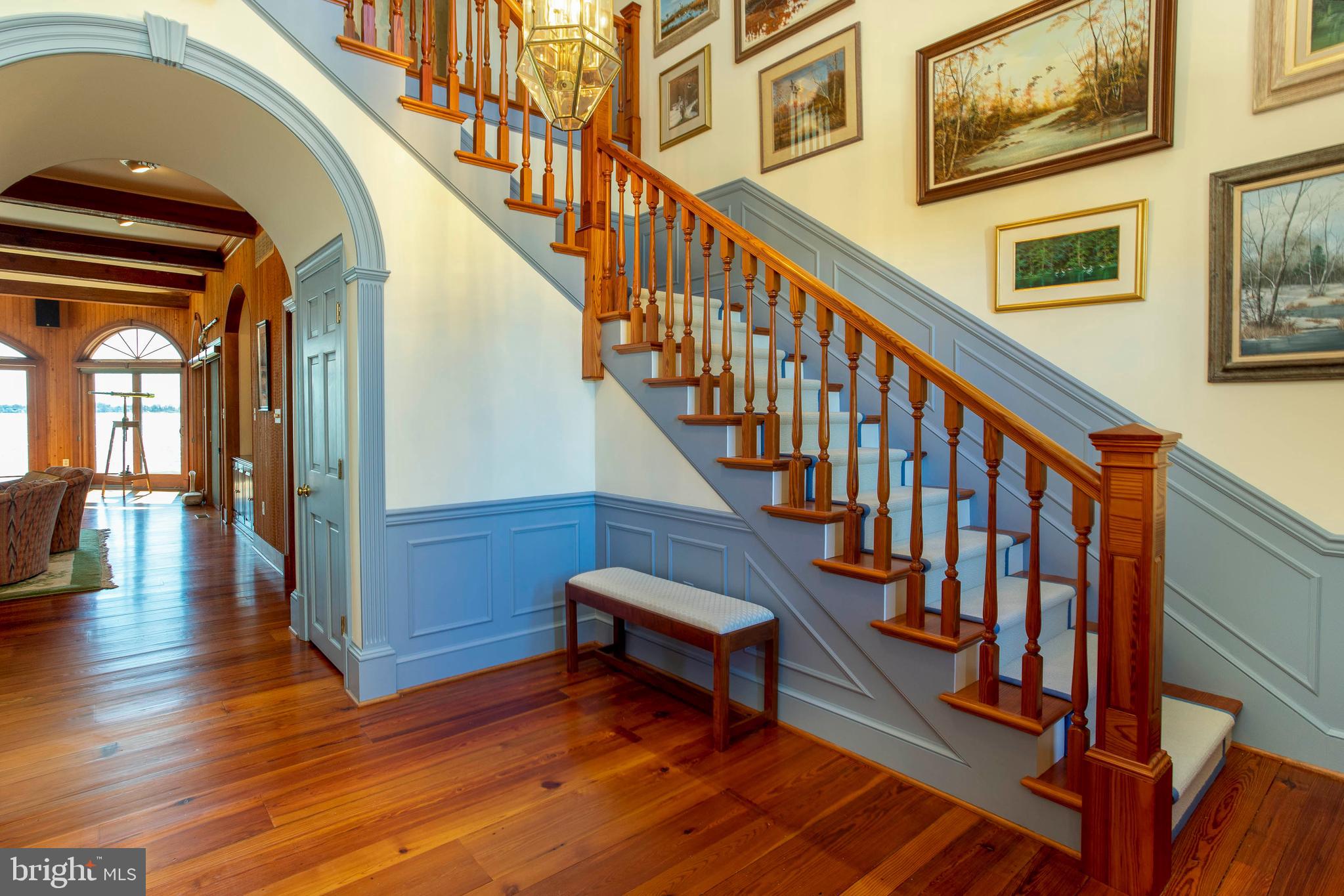 26107 Goose Neck Road Royal Oak, MD 21662 - Photo 8 of 50 Foyer w/heart pine floors and arched doorways