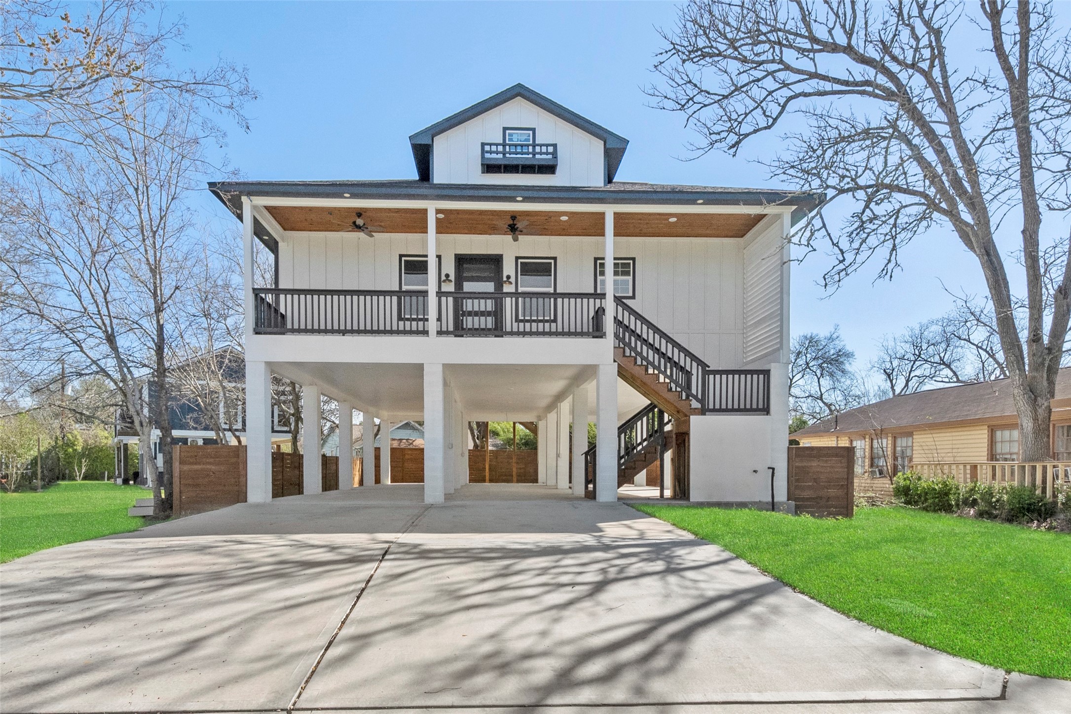 front view of a house with a street