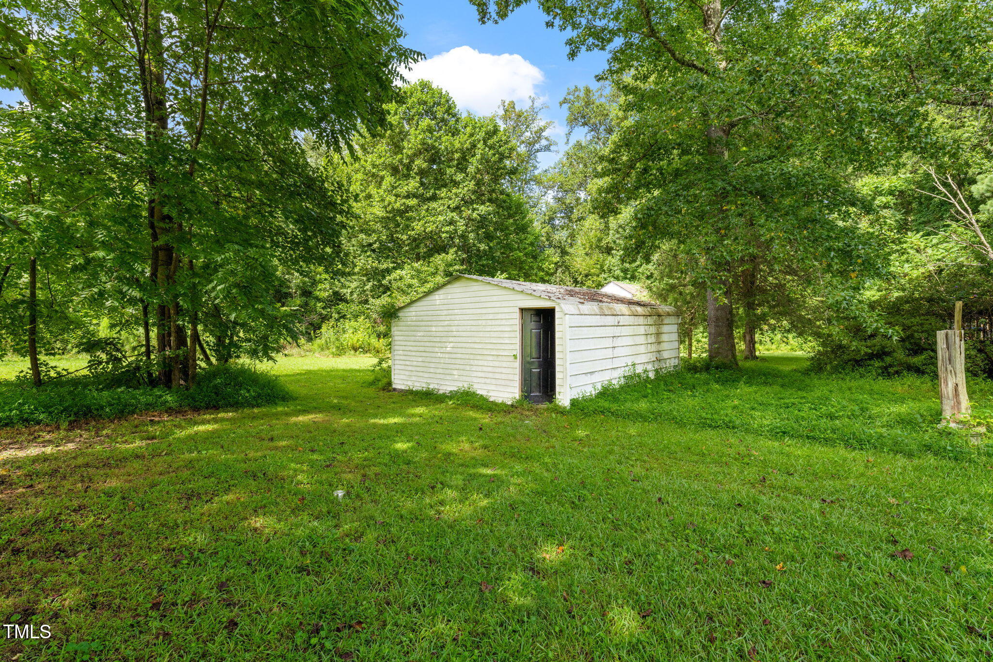 720 Division Street Norlina, NC 27563 - Photo 32 of 38 a backyard of a house with plants and large tree
