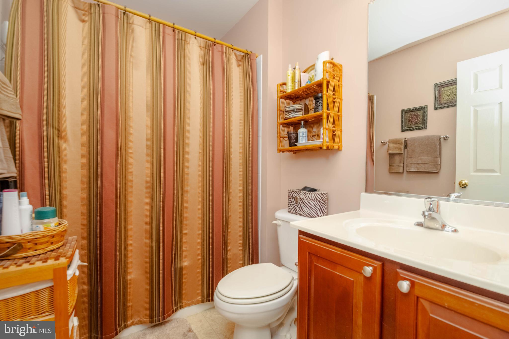 3107 Raking Leaf Drive Abingdon, MD 21009 - Photo 16 of 39 a bathroom with a sink a toilet and shower curtain