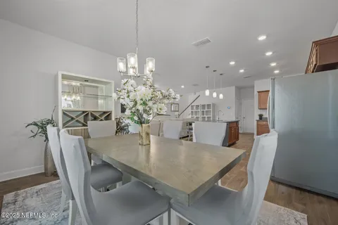 a view of a dining room and livingroom