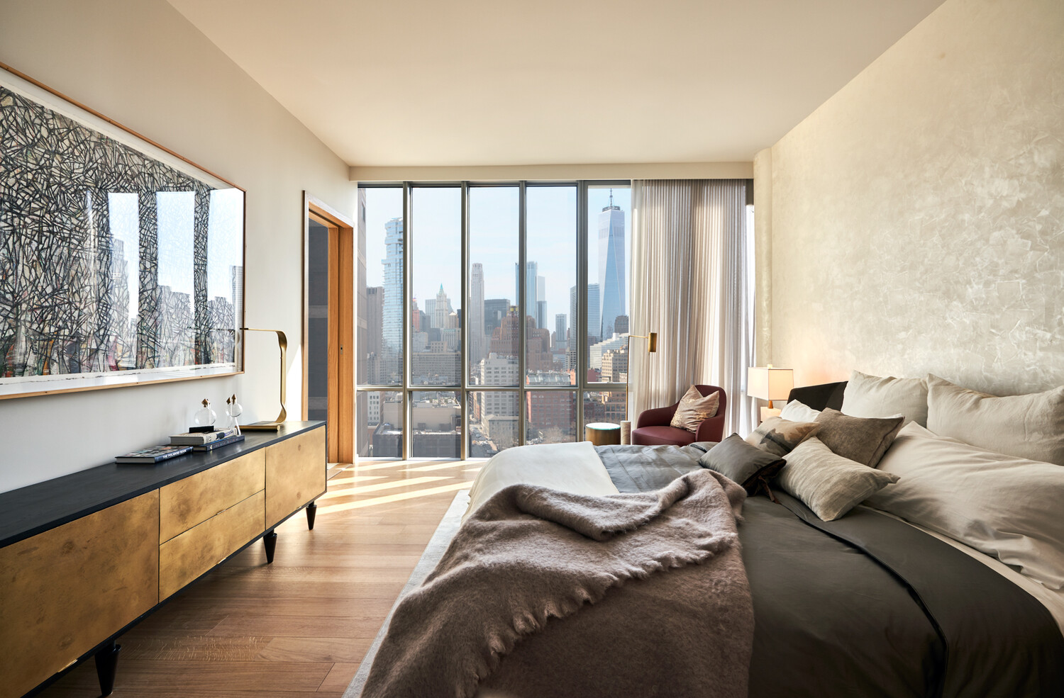565 Broome Street, Unit N24B Manhattan, NY 10013 - Photo 19 of 22 a living room with furniture and a large window