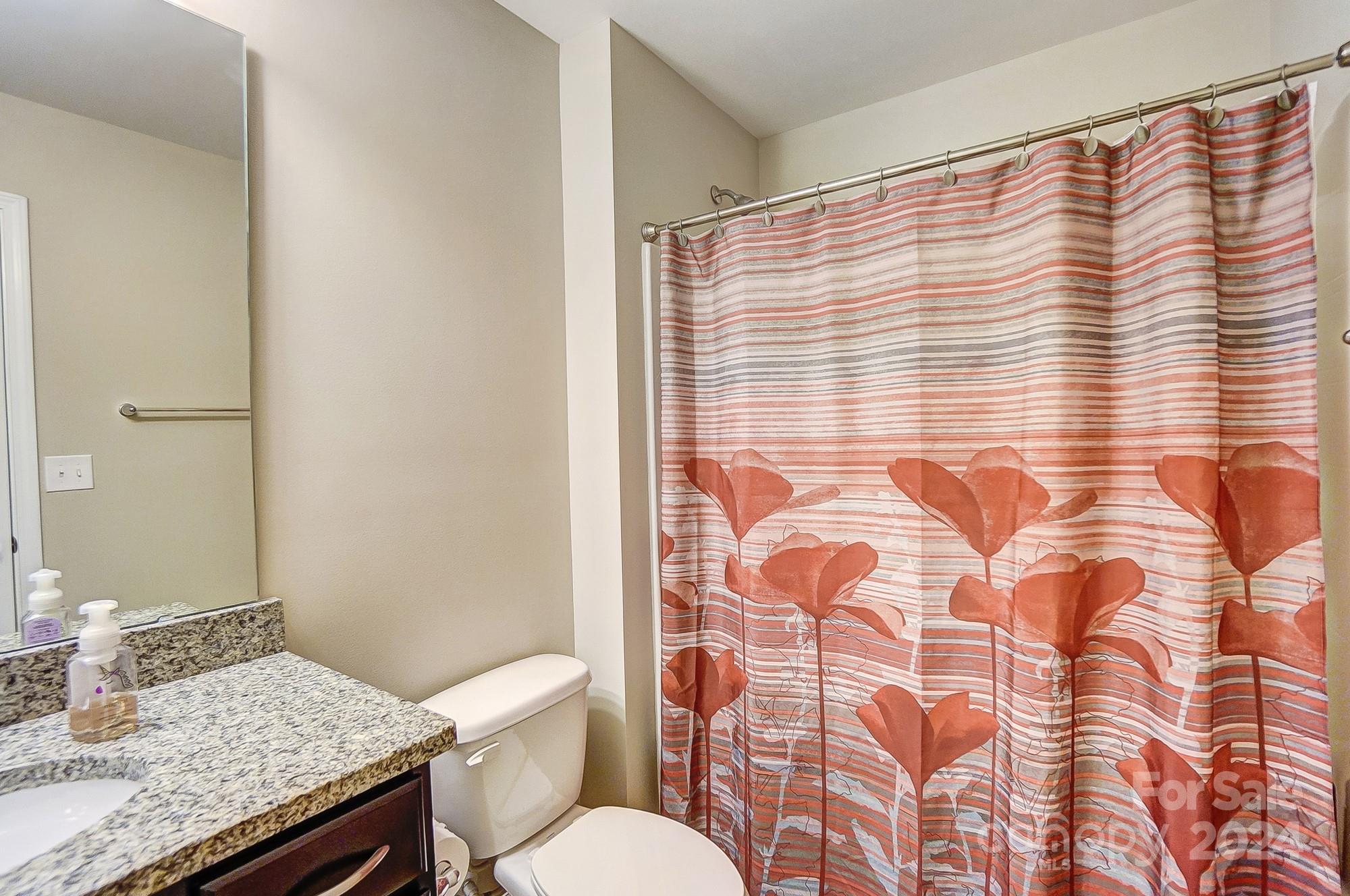 156 Annatto Way Tega Cay, SC 29708 - Photo 47 of 48 a bathroom with a granite countertop sink and a toilet