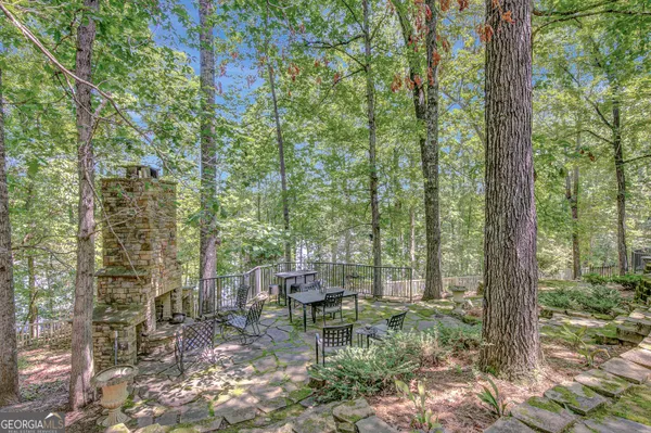 a view of a yard with an outdoor space