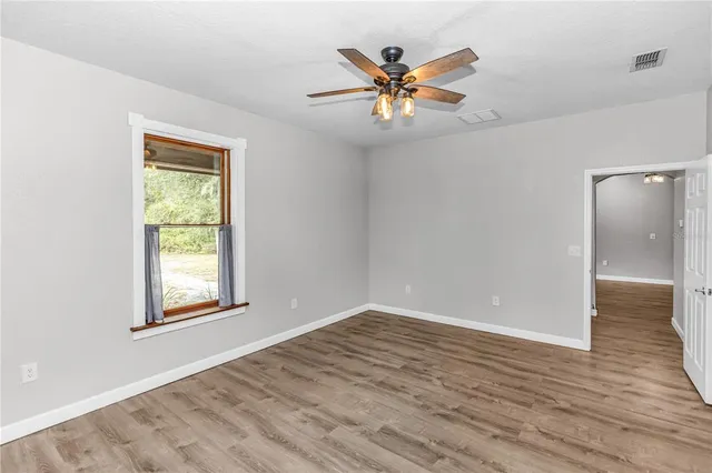 a view of a room with racks on the wall