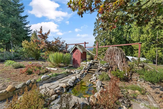 a view of outdoor space with garden