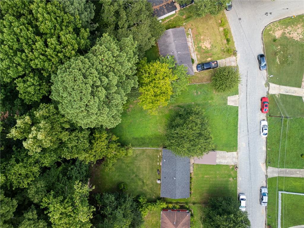 an aerial view of a residential houses