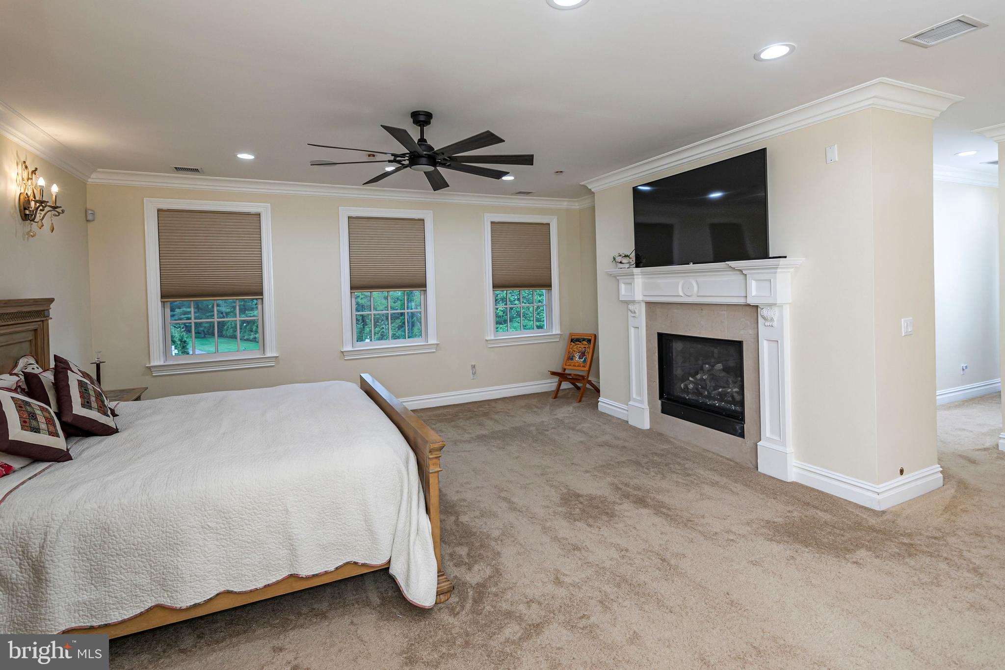 3870 Princeton Pike Lawrenceville, NJ 08648 - Photo 35 of 57 a spacious bedroom with a large bed and a fireplace