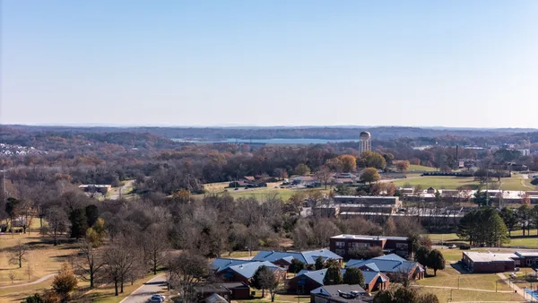 a view of a city from a balcony