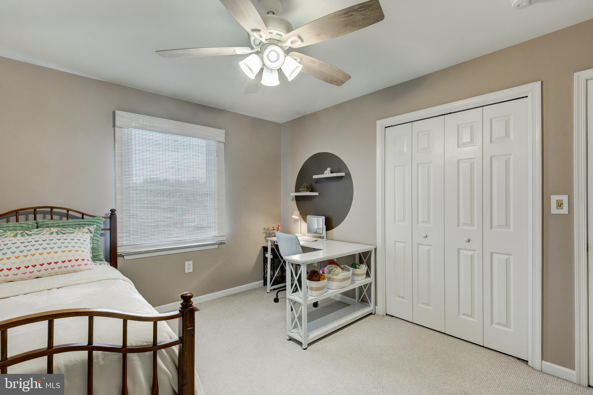 312 Inverness Close Westminster, MD 21158 - Photo 19 of 36 a bedroom with furniture a chandelier fan and windows