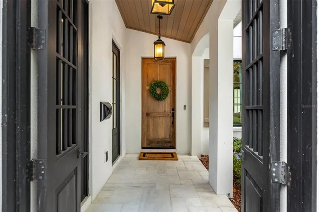 a view of an entryway of a house