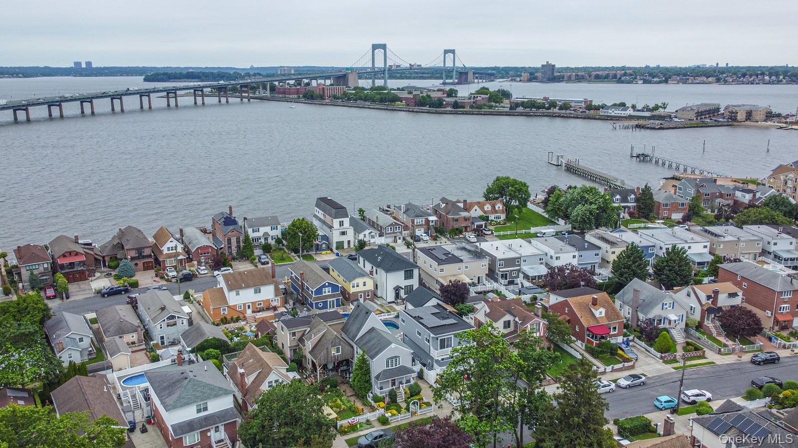 3239 Tierney Place Bronx, NY 10465 - Photo 30 of 31 Aerial perspective of suburban area featuring a notable bridge and a large body of water