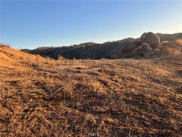 a view of a yard with an trees