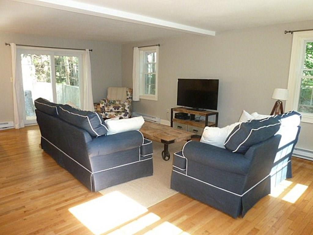 Spacious, bright living room with...