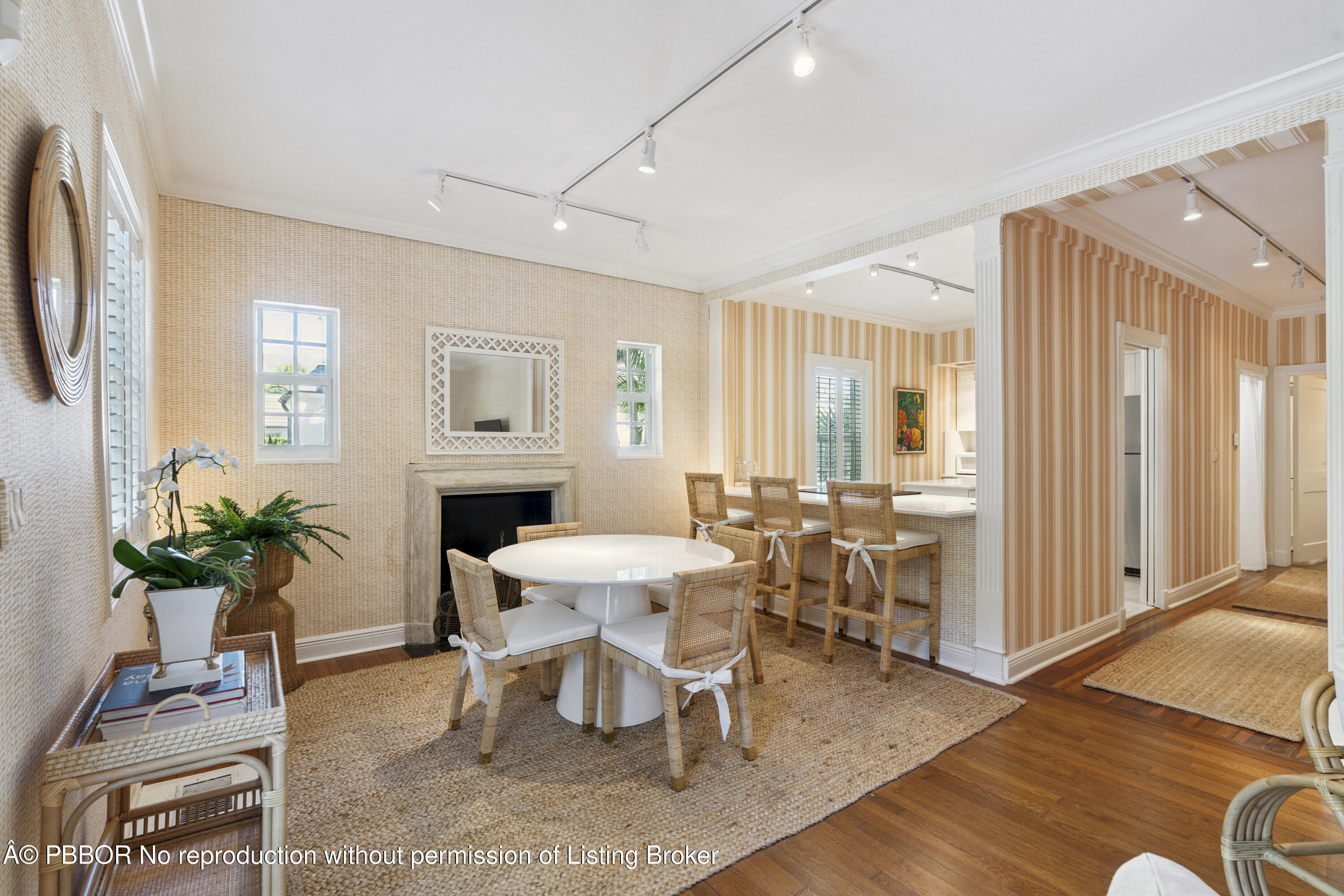 151 South County Road, Unit 1 Palm Beach, FL 33480 - Photo 4 of 21 a view of a dining room with furniture window and wooden floor