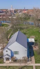 a aerial view of a house