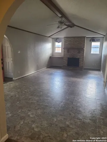 a view of a backyard with a large tree