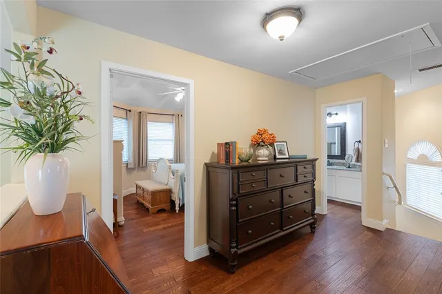 a room with furniture and a potted plant