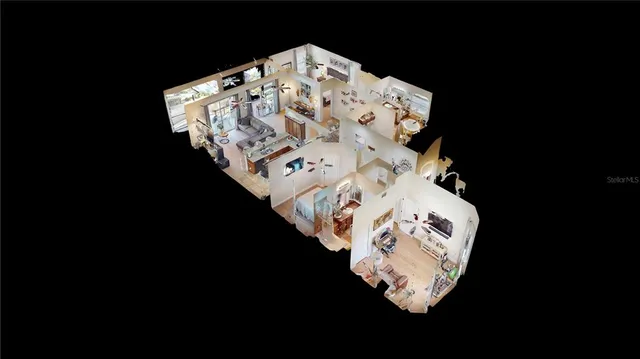 a view of a house with a swimming pool and wooden fence