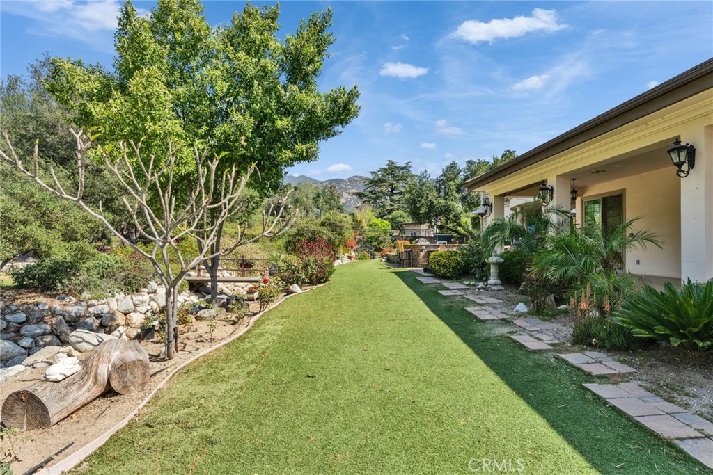 4117 Mt Baldy Road Claremont, CA 91711 - Photo 60 of 75 a view of a backyard with plants and a small yard