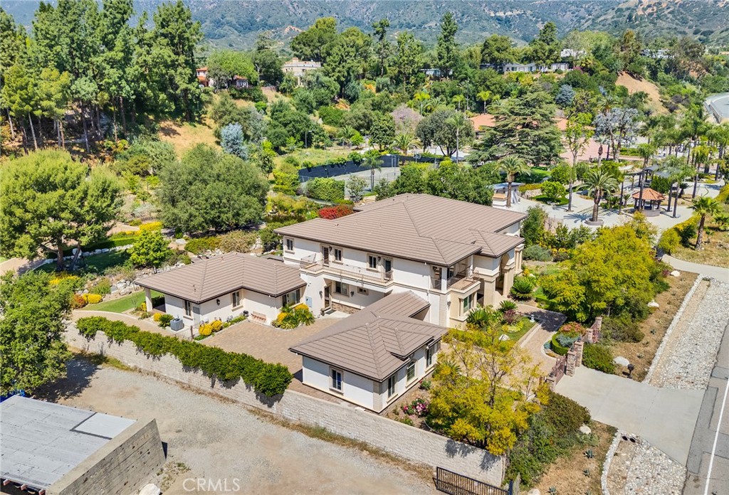 4117 Mt Baldy Road Claremont, CA 91711 - Photo 68 of 75 an aerial view of a house with a yard basket ball court and outdoor seating