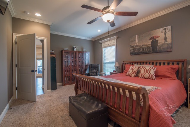 2488 Double Log Cabin Road Lebanon, TN 37087 - Photo 20 of 50 a bedroom with a bed and a chandelier