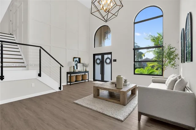 a living room with furniture