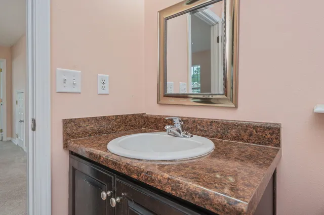 a bathroom with a window