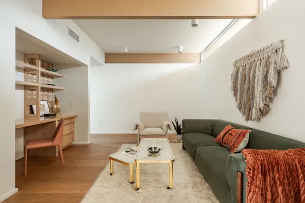 a living room with furniture