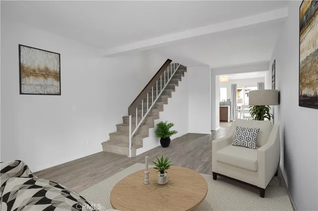 a view of entryway with wooden floor