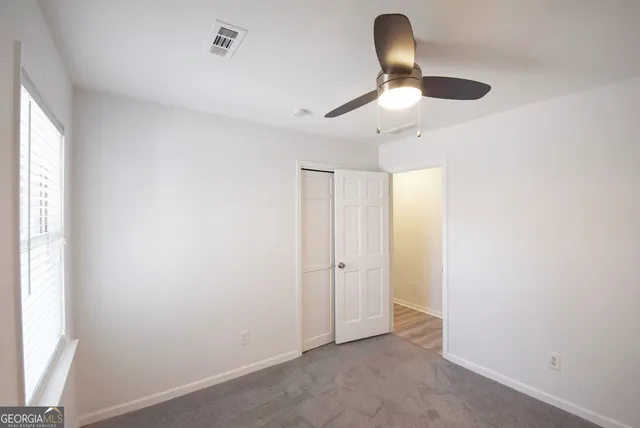 an empty room with a window