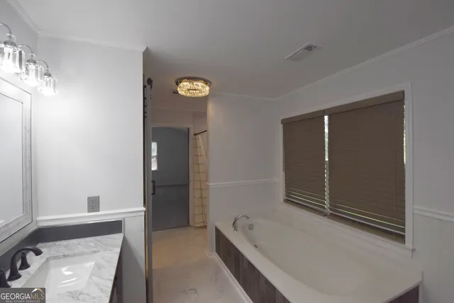 a view of a trees with a yard