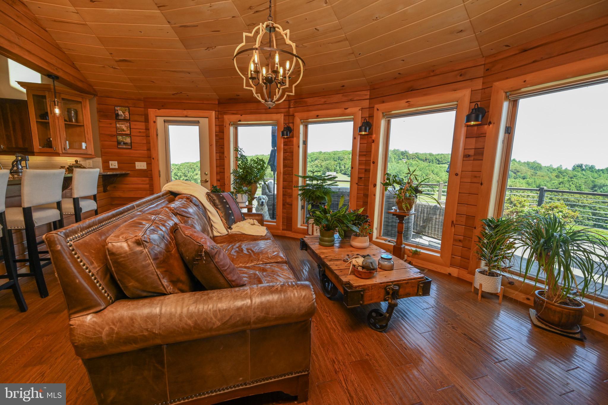 2325 Accident Friendsville Road Accident, MD 21520 - Photo 45 of 107 a living room with furniture and floor to ceiling windows