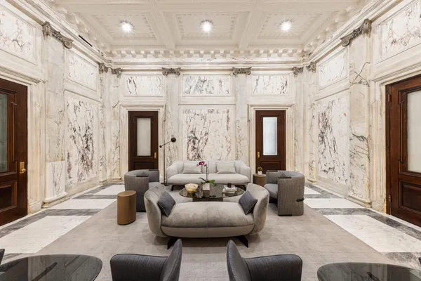 a living room with furniture